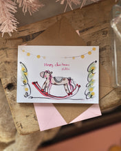 Load image into Gallery viewer, Personalised Christmas Rocking Horse Card

