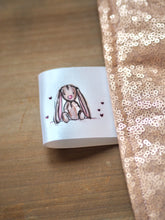 Load image into Gallery viewer, Pair of sew in fabric labels ‘So Very Loved’ x ‘Bunnies’
