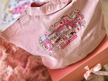 Load image into Gallery viewer, Luxury Vintage Washed Pink Tote ‘The Cutie Christmas Village’
