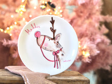 Load image into Gallery viewer, The Ceramic Personalised Pink Reindeer Plate
