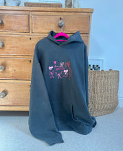 Load image into Gallery viewer, ‘Remember’ Bows Luxury Embroidered Hoodie Faded Black
