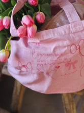 Load image into Gallery viewer, Luxury Vintage Washed Pink Tote ‘Remember Bows’
