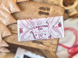 XL 200g Personalised Pink Fairy Christmas Eve Milk Chocolate Bar