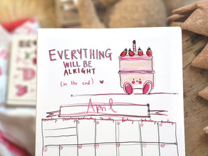 2026 A4 Quotes & Made by Leah Doodles Calendar