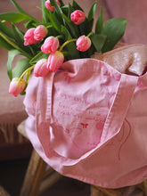 Load image into Gallery viewer, Luxury Vintage Washed Pink Tote ‘Remember Bows’
