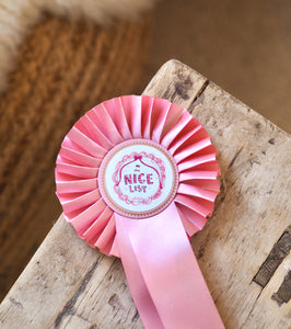 The Personalised ‘On The Nice List’ Luxury Rosette, Pink