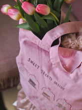 Load image into Gallery viewer, Luxury Vintage Washed Pink Tote ‘Cookies- Sweet Treats Inside’

