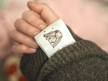 Load image into Gallery viewer, Pair of sew in fabric labels ‘So Very Loved’ x ‘Bunnies’
