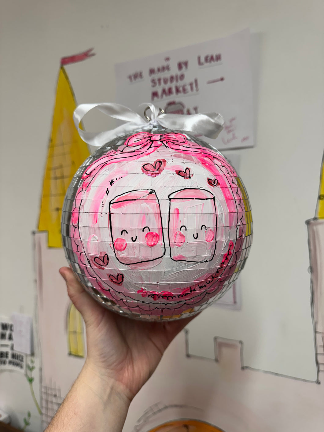 20cm Large Christmas Disco Ball ‘Mallow Love’