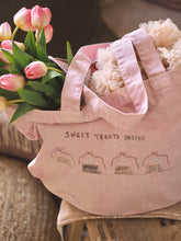 Load image into Gallery viewer, Luxury Vintage Washed Pink Tote ‘Cookies- Sweet Treats Inside’

