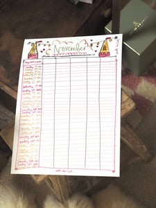 2026 A3 Family Organiser