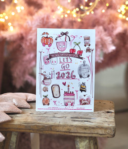 2026 A5 Girly Positive Desk Calendar