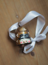 Load image into Gallery viewer, Hand Painted Brass Bell 7 ‘Black Hat Snowman’
