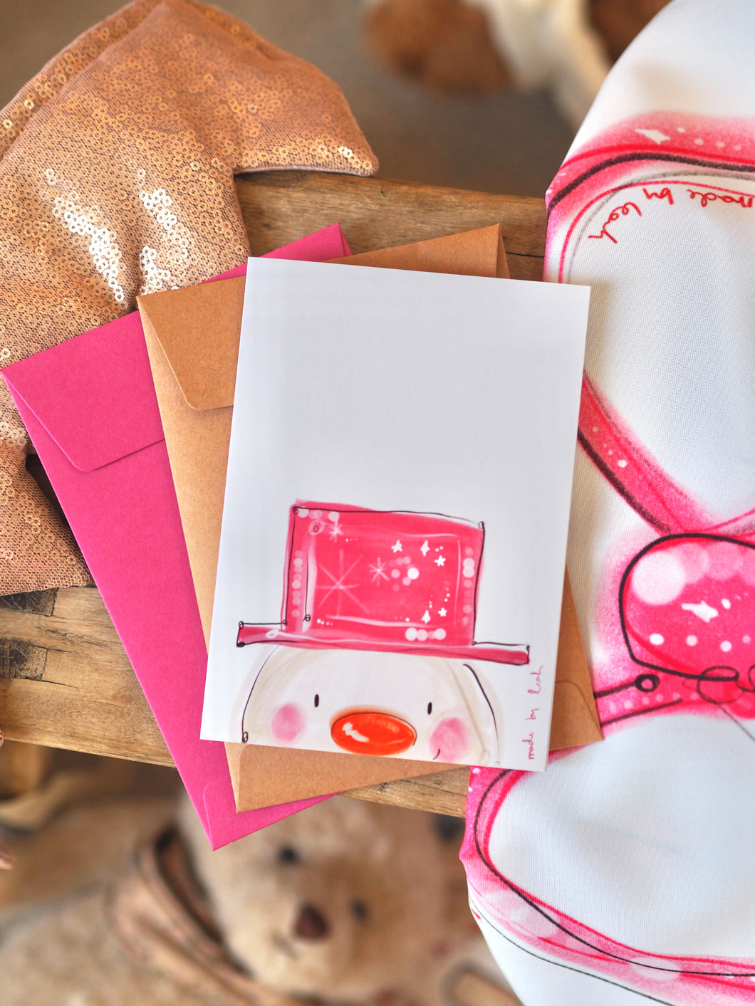 Pink Hat Snowman Design