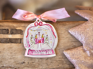 Wooden Hanging Ornament, Christmas Snow Globe