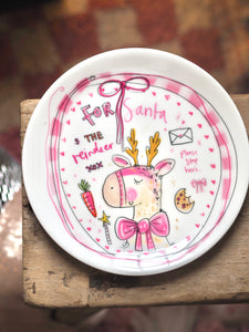 Luxury Pink Christmas Eve Ceramic Plate