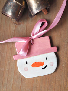 The Handmade Ceramic Hanging Snowman
