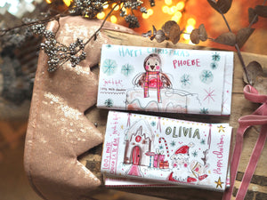 The Personalised Christmas Robin Chocolate Bar