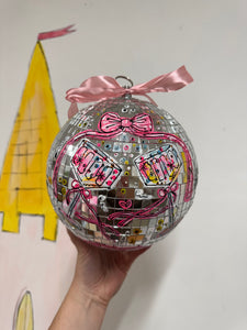 20cm Large Christmas Disco Ball ‘Champagne Cheers’