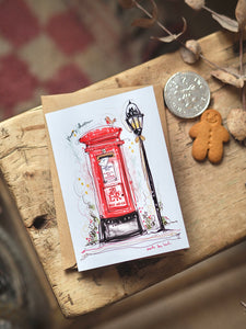 Postbox & Robin Christmas Design