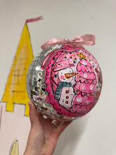 Load image into Gallery viewer, 20cm Large Christmas Disco Ball ‘Pink Christmas’
