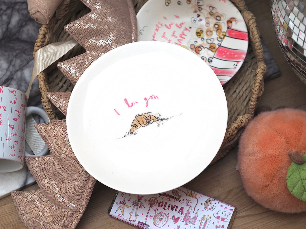 The Ceramic Croissant ‘I Love You’ Plate