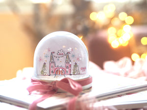 Winter Castle & Velvet Ribbon Snow Globe