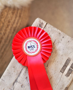 The Personalised ‘On The Nice List’ Luxury Rosette, Red