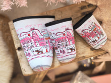 Load image into Gallery viewer, ‘The Cutie Christmas Village’ Coffee Cosy Sleeve
