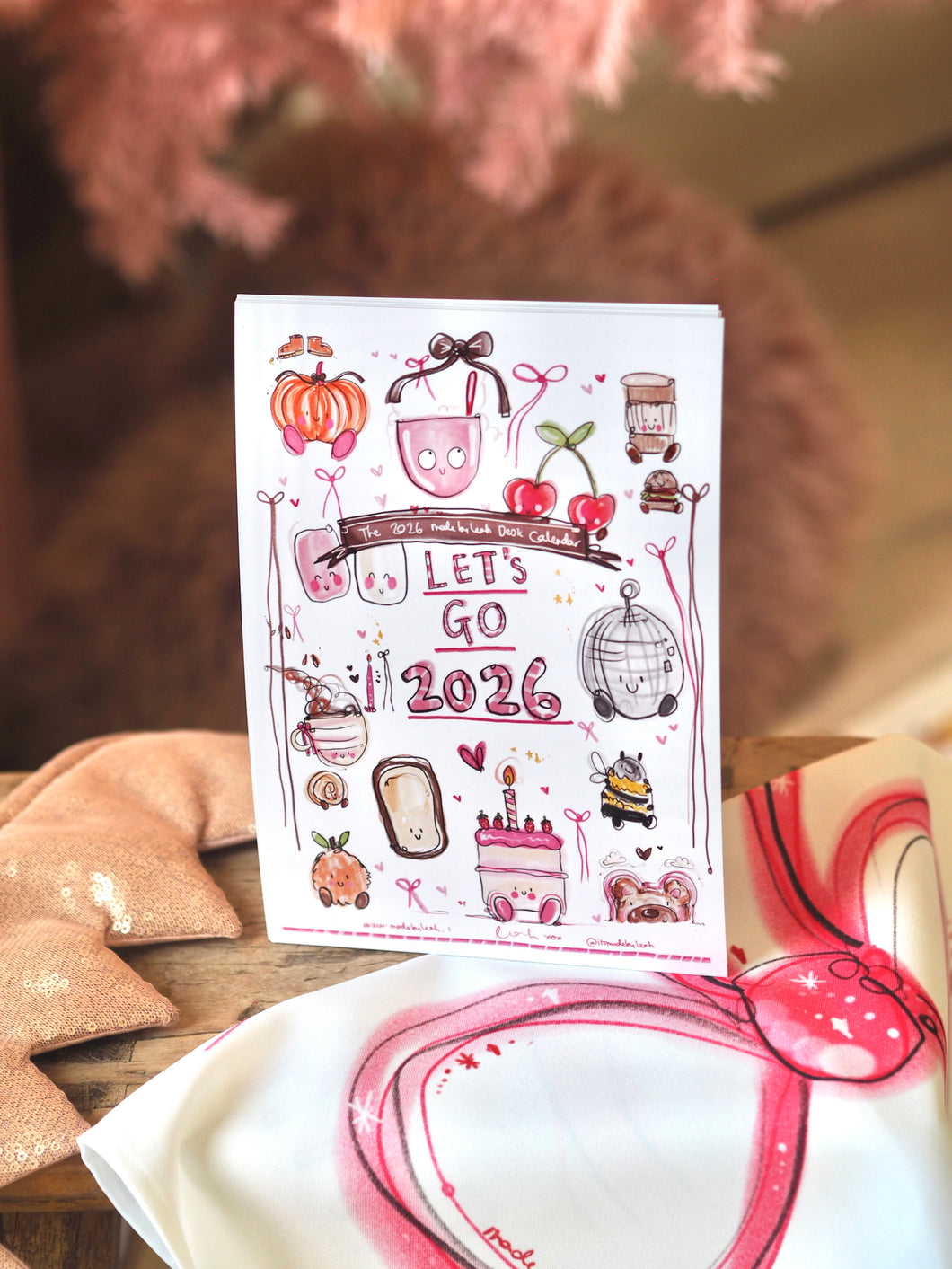 2026 A5 Girly Positive Desk Calendar