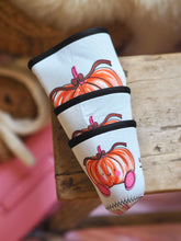 Load image into Gallery viewer, ‘Cosy Up’ Pumpkin Coffee Cosy Sleeve
