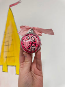 Disco Ball Hanging Bauble ‘Candy Cane Cutie’