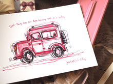 Load image into Gallery viewer, Adventure Pink Car Art Print
