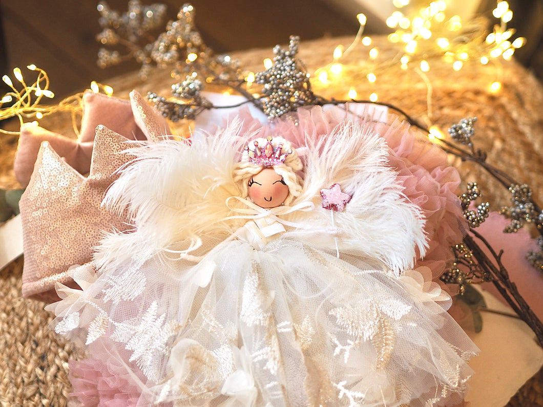 Hand Made Flossy Tree Topper Fairy