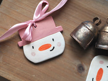 Load image into Gallery viewer, The Handmade Ceramic Hanging Snowman
