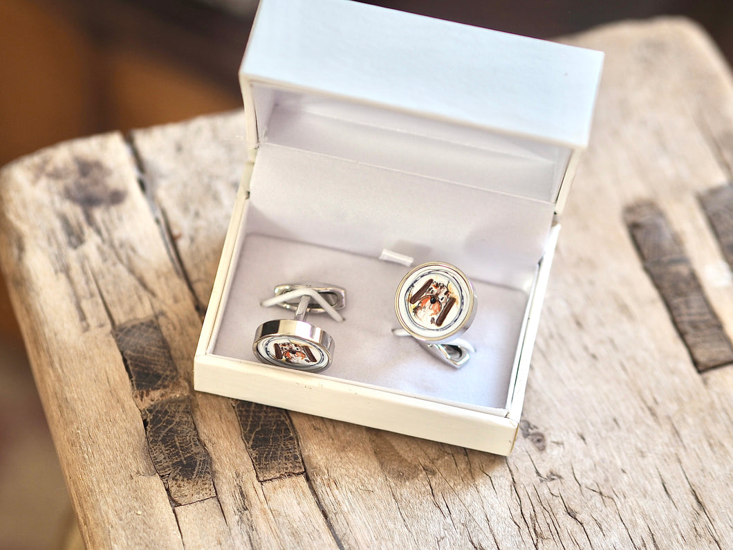 Personalised Illustration Of Your PET Bespoke Metal Cufflinks