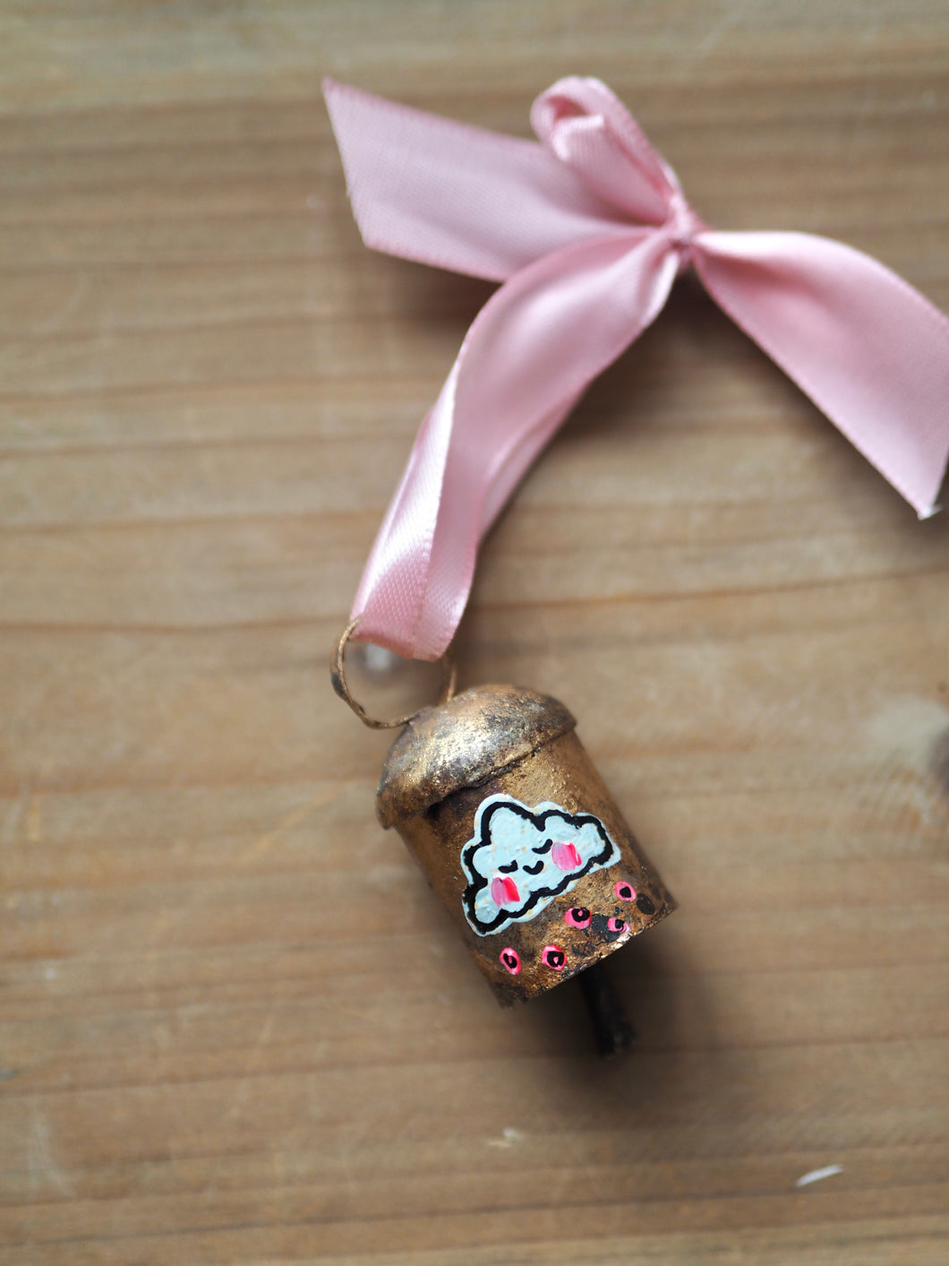 Hand Painted Dinky Brass Bell ‘Cloud’