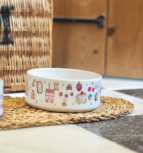The Personalised Cute Doodles Dog Bowl