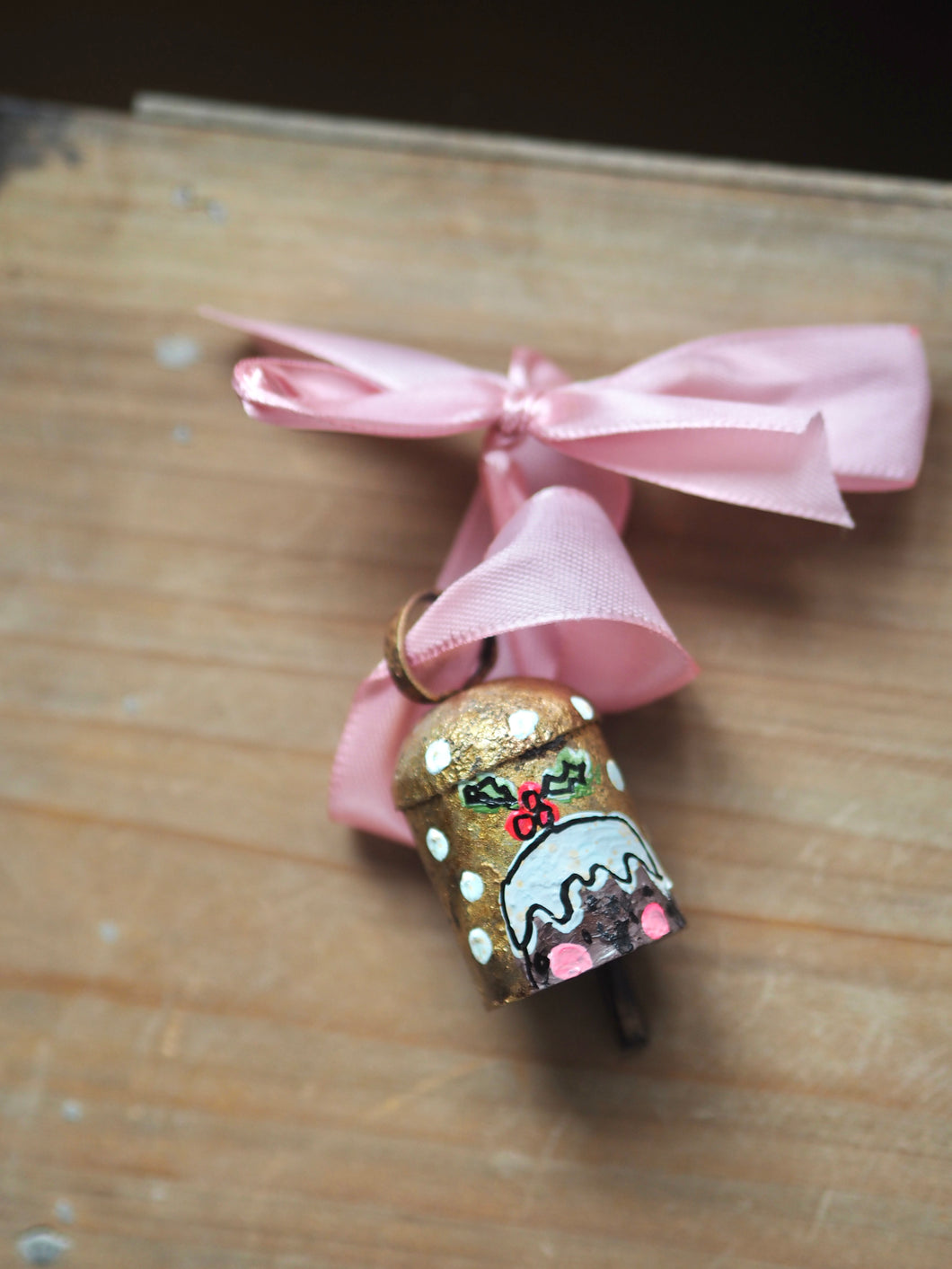 Hand Painted Dinky Brass Bell ‘Pudding’