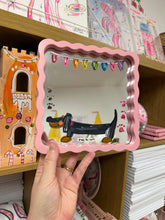 Load image into Gallery viewer, The Daily Mirror 11 (small wavy pink) “Sausage Dog &amp; Bunting”
