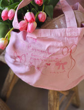 Load image into Gallery viewer, Luxury Vintage Washed Pink Tote ‘Remember Bows’
