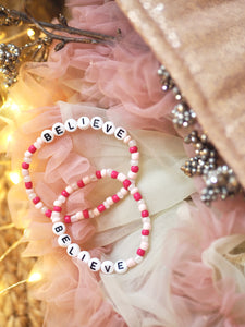 Candy Cane ‘Believe’ Adult's Bracelet