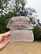 Load image into Gallery viewer, ‘Thinking about a cosy night at home’ Embroidered Cap
