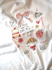 Vintage Luxury ‘Wonderful Life’ T-Shirt, Faded White