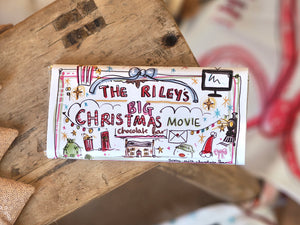 XL 200g Personalised Christmas Movie Night Milk Chocolate Bar