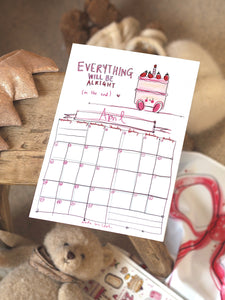 2026 A4 Quotes & Made by Leah Doodles Calendar