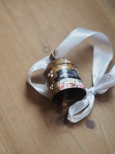 Hand Painted Brass Bell 7 ‘Black Hat Snowman’