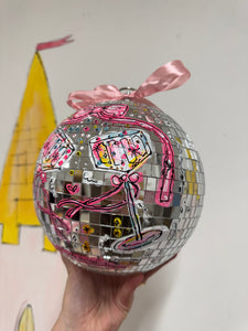 20cm Large Christmas Disco Ball ‘Champagne Cheers’