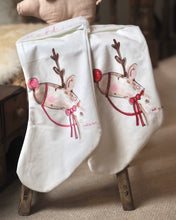 Load image into Gallery viewer, The ‘Pink Reindeer’ Velvet Stocking

