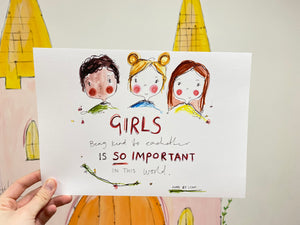 Girls Being Kind Art Print